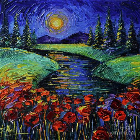 Magic Night Modern Impressionist Impasto Palette Knife Oil Painting