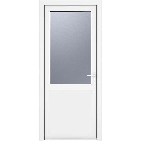 Crystal UPVC Single Door Half Glass Half Panel Left Hand Open In 920mm