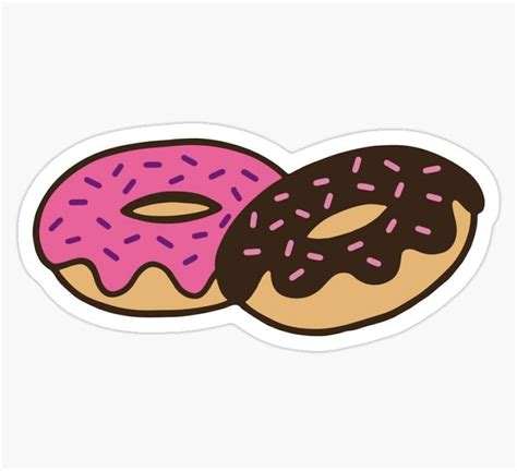 Doughnut Donuts With Strawberry And Chocolate Frosting Sticker By