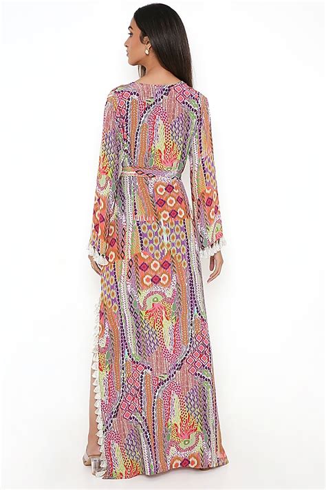 Multi Color Crepe Printed Kaftan By Ps Pret By Payal Singhal At Pernia S Pop Up Shop 2024