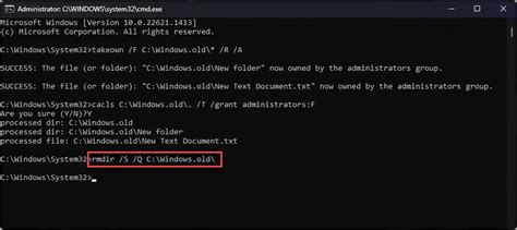 How To Delete The Windows Old Folder Using Command Prompt