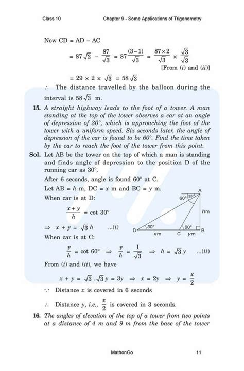 Ncert Solutions For Class Maths Chapter Some Applications Of