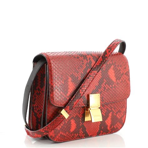 Celine Classic Box Bag Python Medium At 1stdibs Celine Box Bag