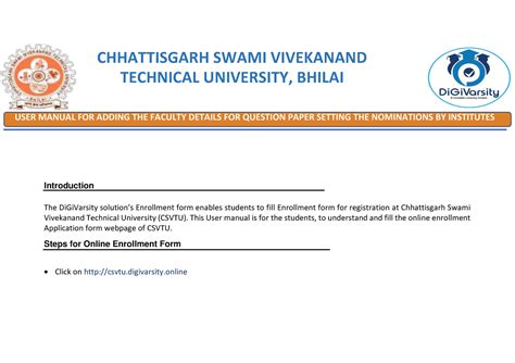 Enrollment Manual 2022 2023 CHHATTISGARH SWAMI VIVEKANAND TECHNICAL