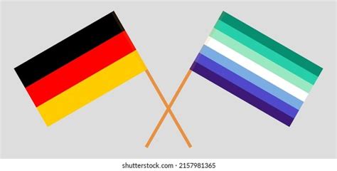 Crossed Flags Germany Gay Men Pride Stock Vector Royalty Free