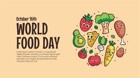 Premium Vector World Food Day Background Template Vector Flat Design