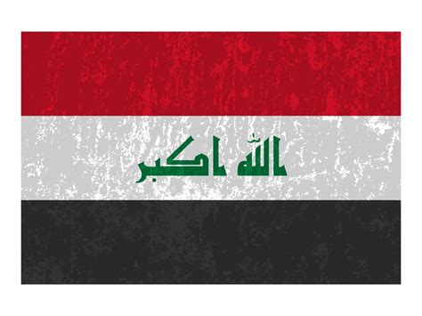 Iraq grunge flag, official colors and proportion. Vector illustration ...