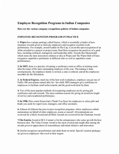 Employee Recognition Award Template