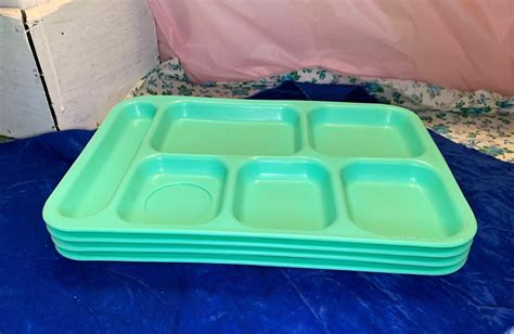 Vintage 90s Mint Green Plastic School Cafeteria Lunch Trays Etsy