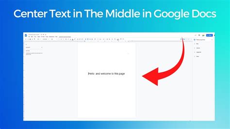 How To Center Text In The Middle In Google Docs Youtube