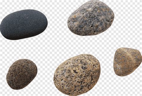 Five Assorted Colored Stones Rock Pebble Stone Material Stone PNG