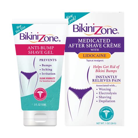 Bikini Zone Anti Bump Shave Gel And Medicated After Shave Creme Combo 5 Oz And 1 Oz