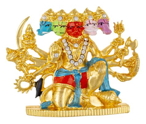 Buy SoilMade Panchmukhi Hanuman Metal Idol Oval Shape Metal Made