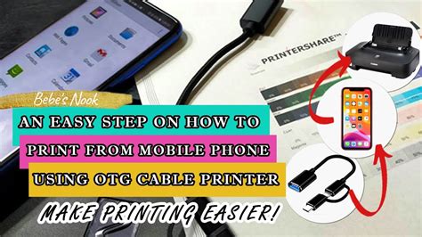 print  mobile phone  otg cable printer easy step