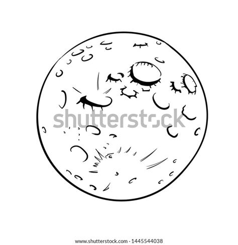 Full Moon Craters Vector Illustration Hand Stock Vector (Royalty Free) 1445544038 | Shutterstock