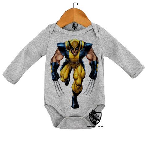 Body Personalizado Roupa de Bebê Wolverine Logan Marvel Garr