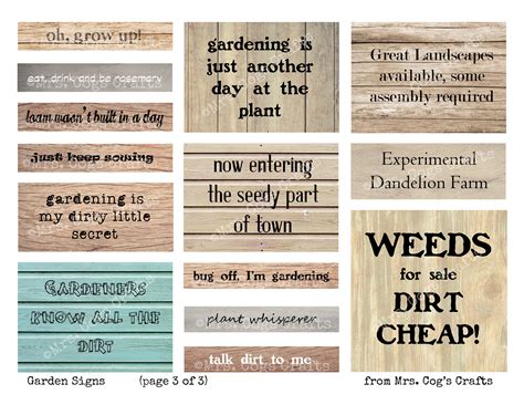 Garden Signs Journal Prompts Printable Words Instant - Etsy