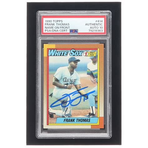 Frank Thomas Signed 1990 Topps 414b Rc Psa Auto 10 Pristine Auction