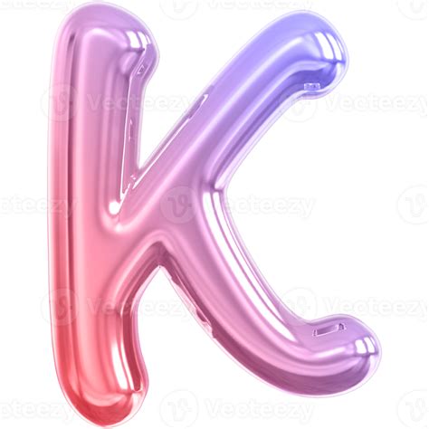 Gradient Bubble Letter K Font 3d Render 36305212 Png