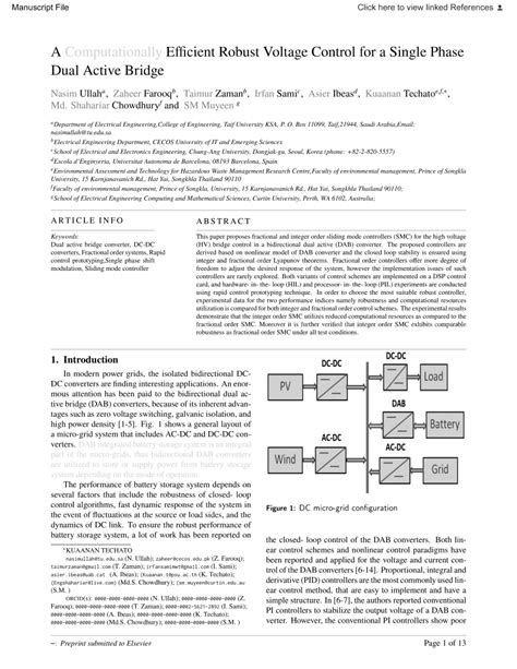 PDF A Computationally Efficient Robust Voltage Control For A Single