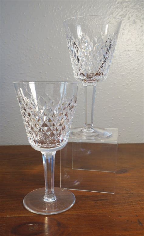 Two Waterford Crystal Alana Claret Wine Glasses Stemware Ebay