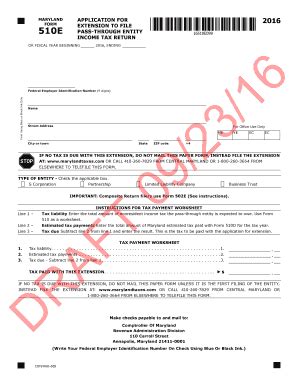 Fillable Online Application For Extension To File Pass Through Entity