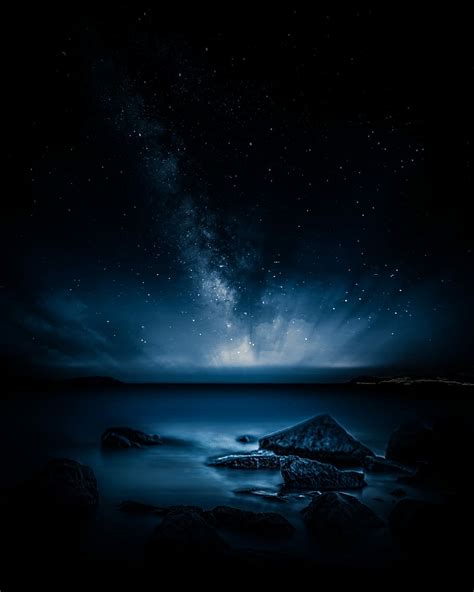 HD wallpaper: Beautiful night stars from the beach in france, body of ...