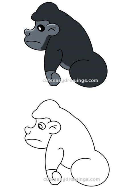 25 Easy Gorilla Drawing Ideas - How to Draw a Gorilla