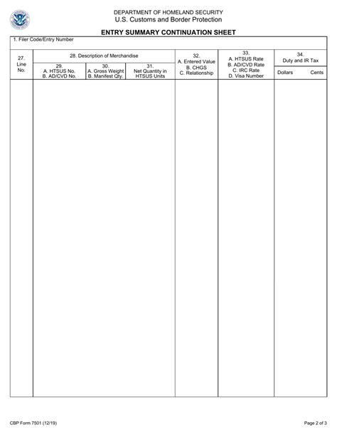 Cbp Form 7501 Fill Out Sign Online And Download Fillable Pdf Templateroller