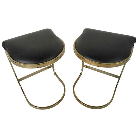 Pair Unique Mid Century Modern Style Designer Cantilever Stools At 1stdibs