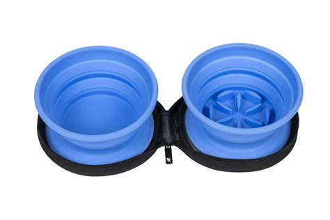 Double Travel Bowl Slowfeeder Blue Genyen