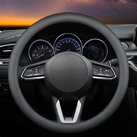 Carodi Leather Car Steering Wheel Cover Ultra Thin Comfortable Non