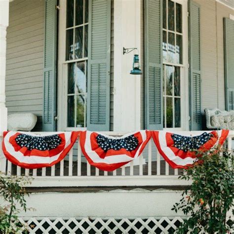 Stars And Stripes Flag Bunting Set Of 2 Shabby Chic Patio Stripes