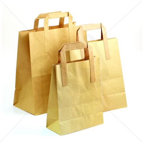 Brown Kraft Sos Carrier Bags With Flat Handles Medium X 50pcs My