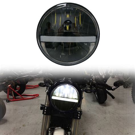 New 5 3 4 5 75 Inch Round Headlight Halo H4 Hi Lo Beam Motorcycle