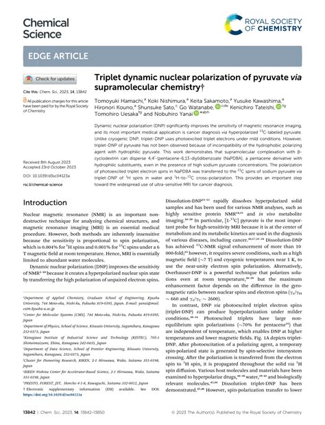 PDF Triplet Dynamic Nuclear Polarization Of Pyruvate Via