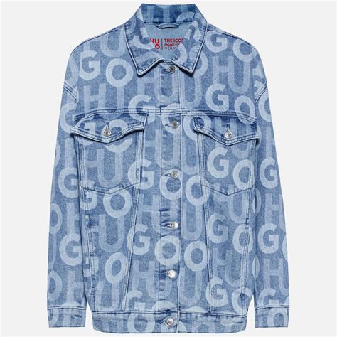 Hugo The Icon Logo Print Denim Jacket In Blue Lyst