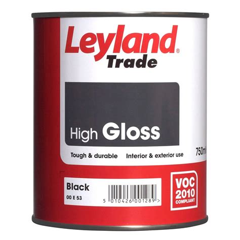 Leyland Trade Interior And Exterior Black Gloss Wood And Metal Paint 750ml