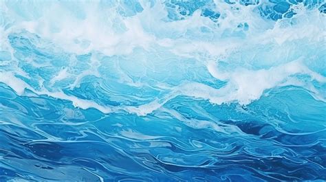 Depicting Captivating And Textured Aesthetic Depiction Of Sea Waves In ...