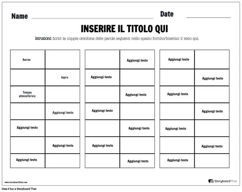 Foglio Di Esercizi Per L Omofono Storyboard Por It Examples