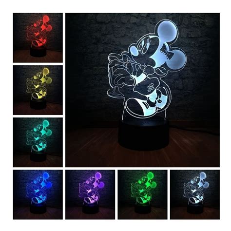 Minnie Mickey Mouse Lampara Led Acrílico Niñas Regalo Mercado Libre