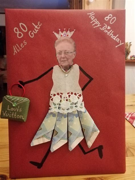 An Old Lady S Birthday Card With Her Dress And Tiara On The Front