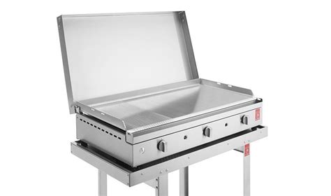 Plancha Gaz En Inox Avec Couvercle Chef 80