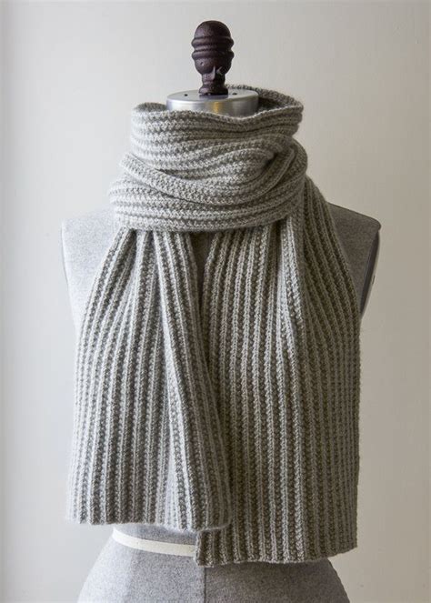 Mistake Rib Scarf In Cashmere Merino Bloom Grey Scarf Knit Ribbed