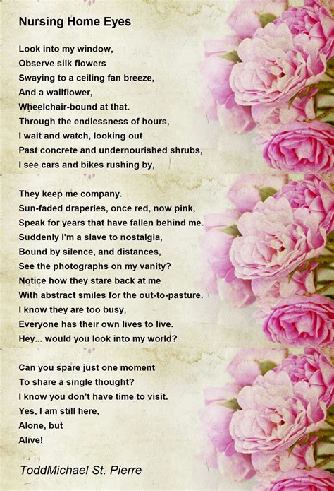 Nursing Home Eyes By Toddmichael St Pierre Nursing Home Eyes Poem