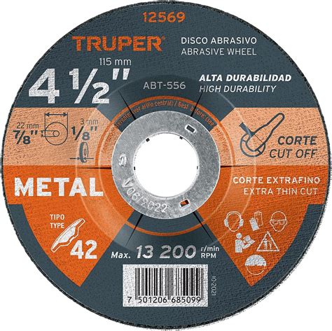 Disco Abrasivo 4 12″ Desbaste Metal Tipo 27 Truper Feted