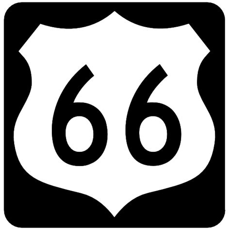 Highway 66 Sign With Black Border Sticker