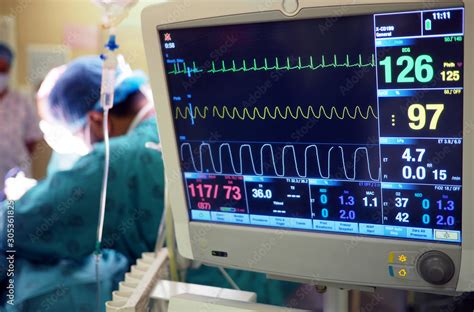 Hospital Operating Theatre With Ecg Machine Stock Photo Adobe Stock