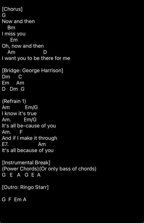 Now and Then Chord chart! : r/TheBeatles