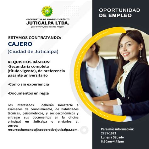 Oportunidad De Empleo Cooperativa Juticalpa